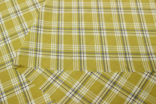 Вареный (стираный) хлопок Клетка цв.горчичный/серый, ш.2.5м, хлопок-100%, 125гр/м.кв - Купава фото 3