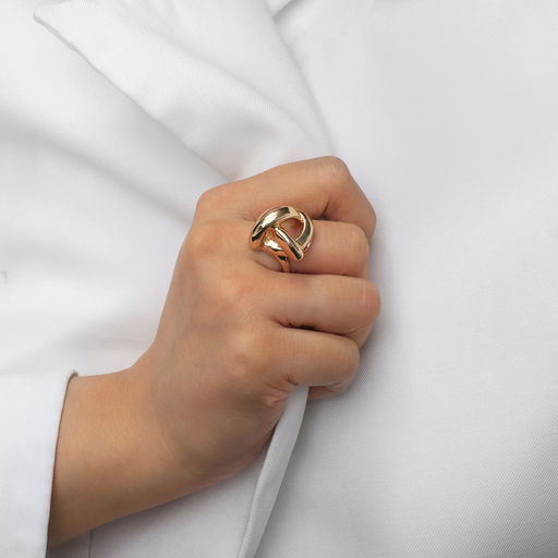 Кольцо металл Тренд тройной круг, цвет золото, размер 17 - Qf фото 4