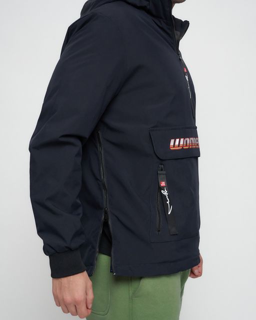 Куртка-анорак спортивная мужская темно-синего цвета 88620TS - Wonderrman фото 12