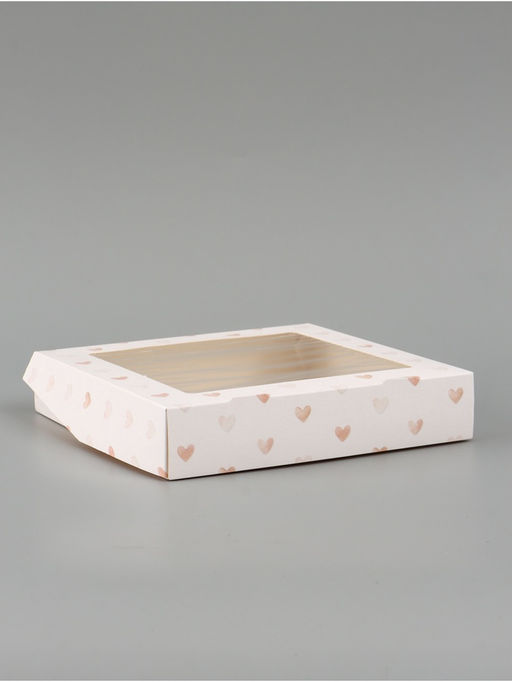 Цена за 5 шт. Коробка подарочная складная «Сердце», 20×20×4 см, с окном