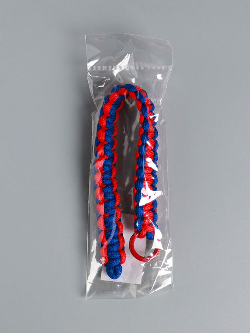 Цена за 2 шт. Брелок для ключей на карабине «Паракорд», шнур 0.5 см, красно-синий, на сумку, рюкзак, 14.5×1.8×0.8 см