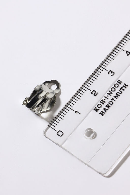 Цена за 2 шт. Основа под серьги-клипсы, 12 мм (набор 5 пар), цвет серебро