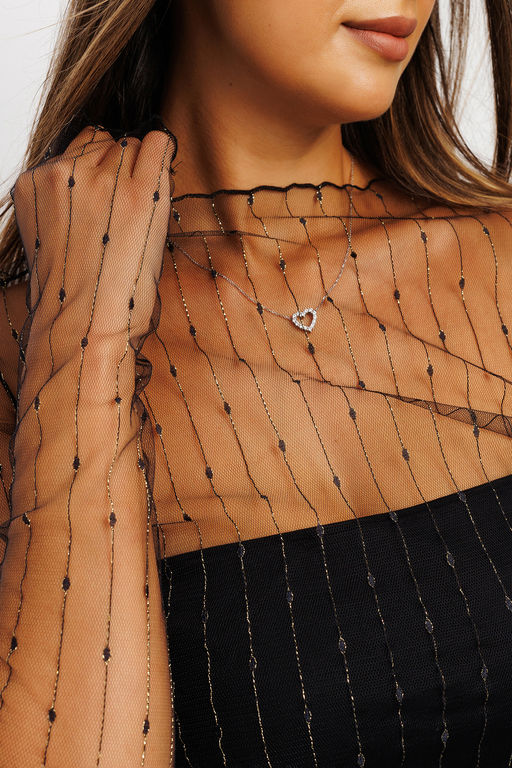 Лонгслив сетка с топом 366BLK