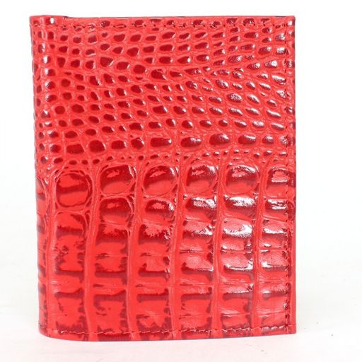 Портмоне женское Croco-ПР-904 натуральная кожа 3 отд, 3 карм, алый флотер/красный КЛ (128/96) 232830  фото 2