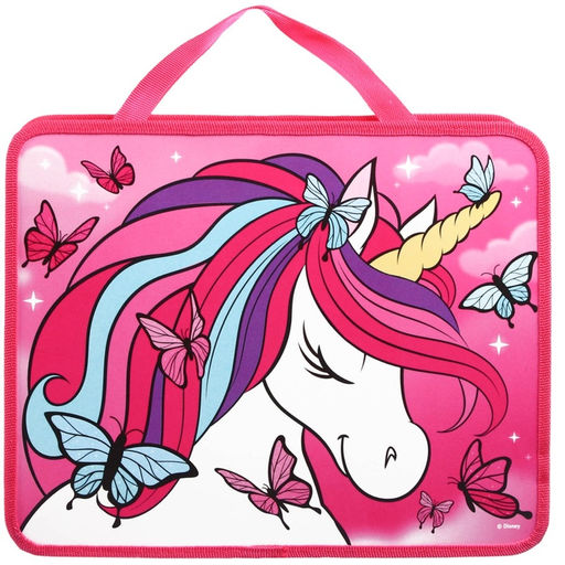 Папка пластиковая с ручками А4, на молнии, 7.5×33×26 см, «Минни Маус и единорог»