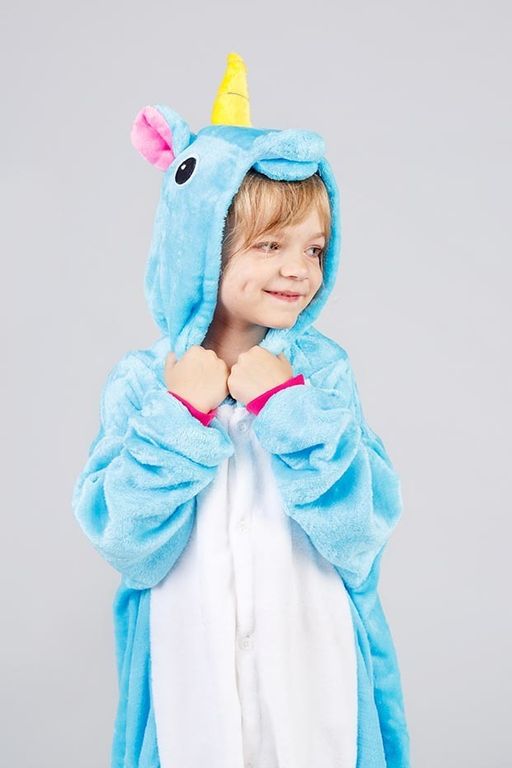 Пижама кигуруми голубой Единорог (детская)