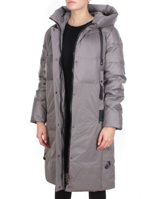 2211 DARK GREY Пальто зимнее женское LYDIA (200 гр. холлофайбер) - Фабричный китай фото 7