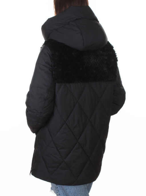 M-8800 BLACK Куртка зимняя стеганная женская (150 гр. холлофайбер)
