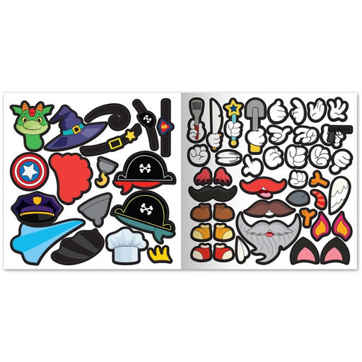 Цена за 2 шт. Книга с многоразовыми наклейками «Собери чудика», 12 стр., с маркером, 20 глазок