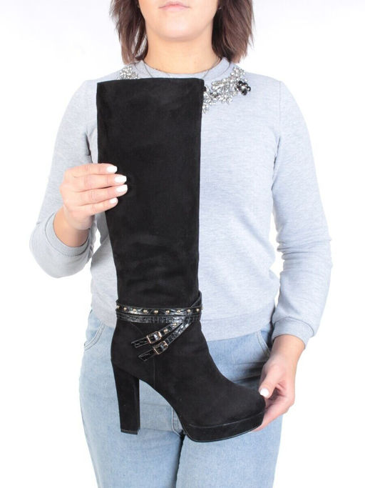 02-1407R-600Y1 4BC07F Сапоги женские (натуральная замша, натуральный мех (евромех))