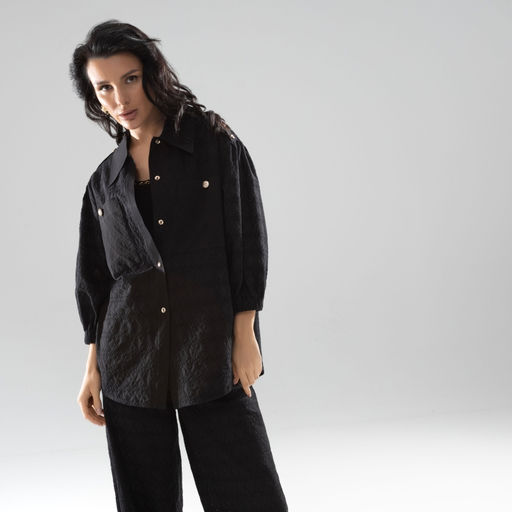 Рубашка Пик элегантности (super black с поясом) - Charutti фото 2