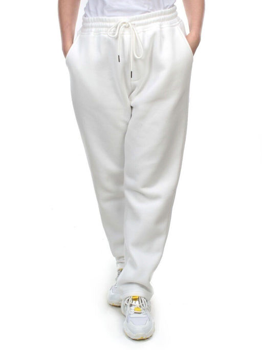 M055 WHITE Брюки спортивные женские на флисе (100% хлопок) 7986 - Fashion фото 2