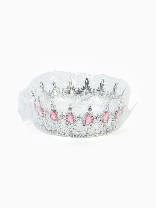 Корона топпер для торта серебрянная с камнями