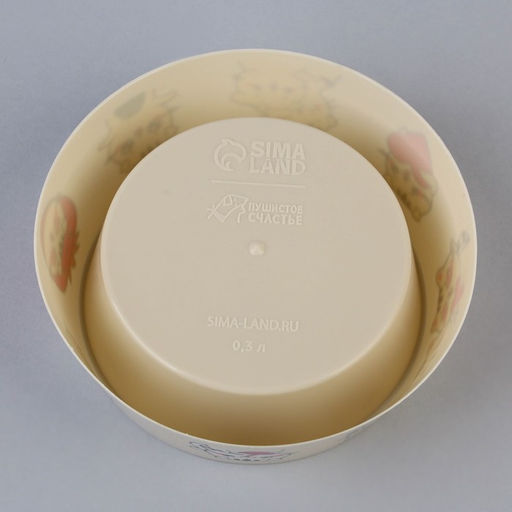 Цена за 2 шт. Миска пластиковая «Милые котята», бежевая, 300 мл