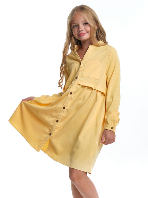 Платье для девочки выпускное хлопок праздник UD 7338 св.желтый - Mini maxi фото 3