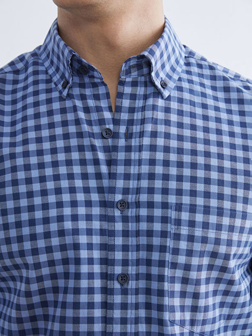 Regular Fit Ekose Poplin Erkek G?mlek