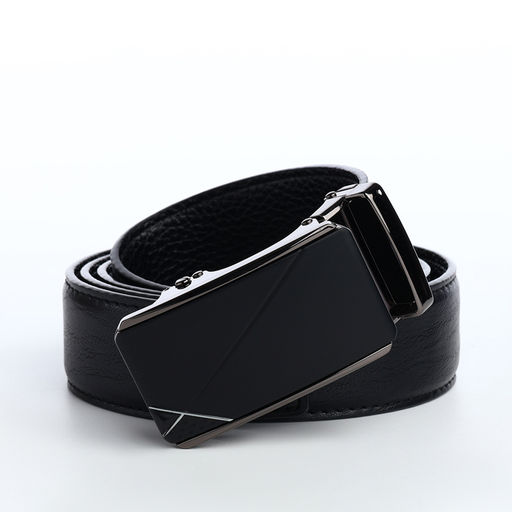 Ремень мужской, ширина 3.6 см, длина 120 см, натуральная кожа, пряжка автомат, чёрный