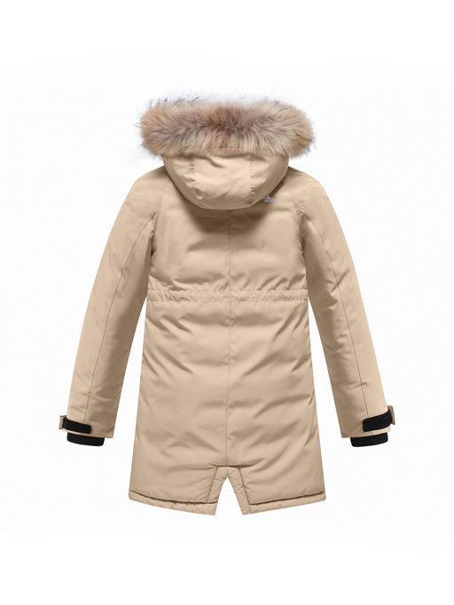 Парка зимняя подростковая для девочки бежевого цвета 9342B - Valianly фото 3