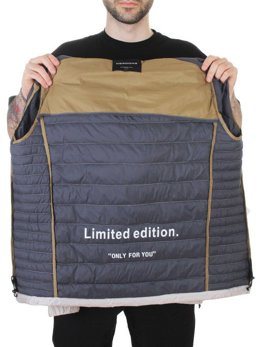 88045 GRAY/BEIGE Куртка мужская демисезонная (100 гр. холлофайбер)