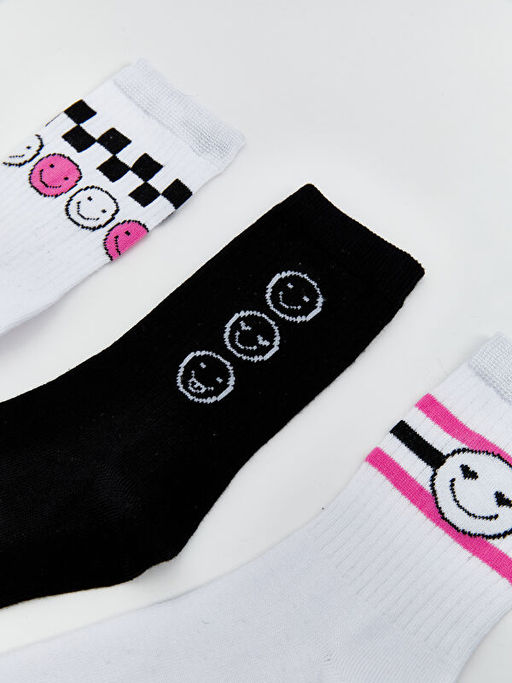 Desenli K?z ?ocuk Soket ?orap 5li