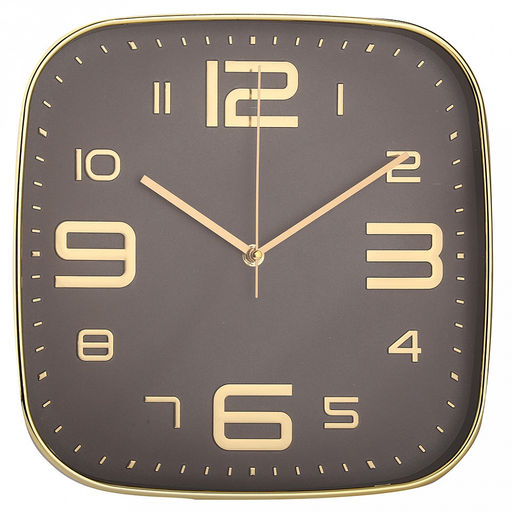 Часы настенные "Парадиз" 29х29х4см, мягкий ход, циферблат шоколадный; цифры арабские, золотой; корпус пластик, золотой; в коробке (Китай)