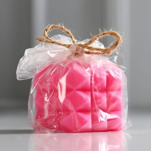 Цена за 2 шт. Свеча интерьерная «Геометрия», розовая, 5,5 х 5 см