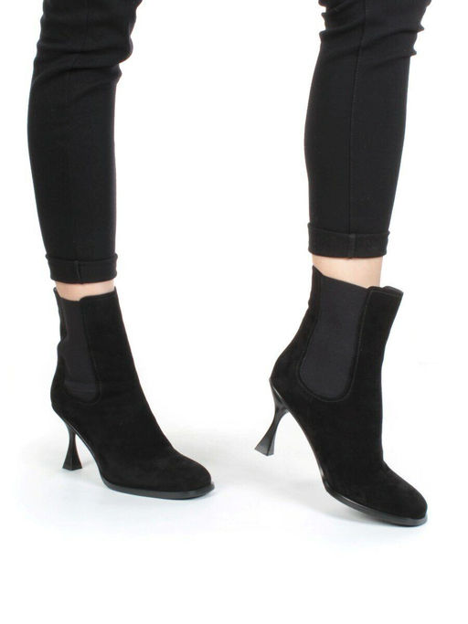 04-E29W-17B BLACK Ботильоны зимние женские (натуральная замша, натуральный мех) - Фабричный китай фото 2