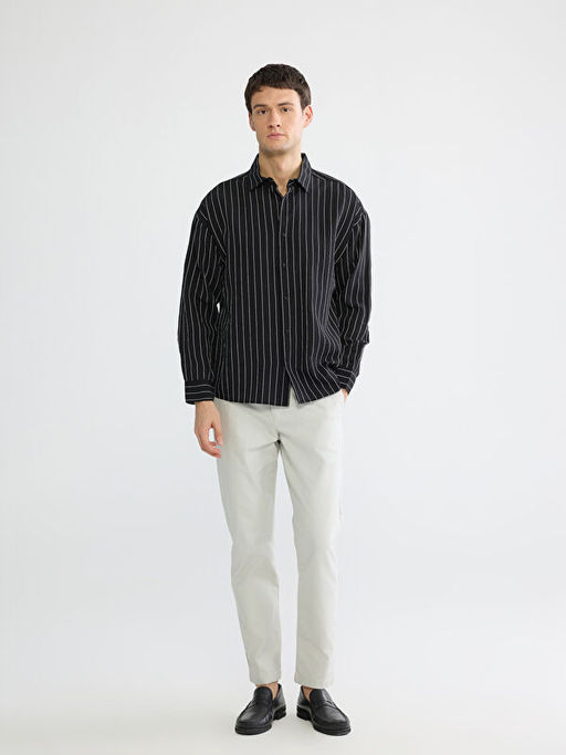 Regular Fit ?izgili Erkek G?mlek