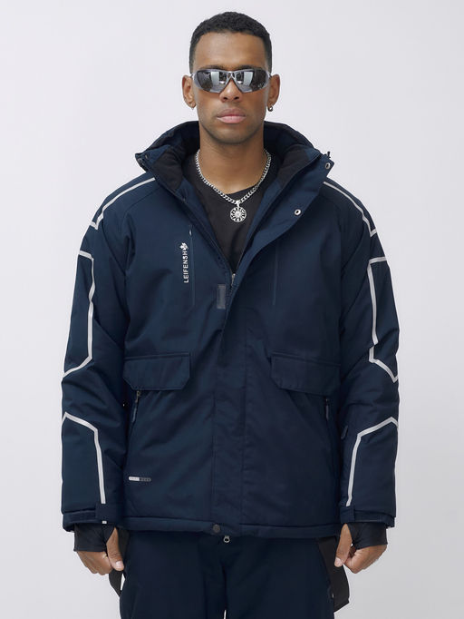 Горнолыжный костюм мужской зимний темно-синего цвета 390TS - Leifensh фото 13