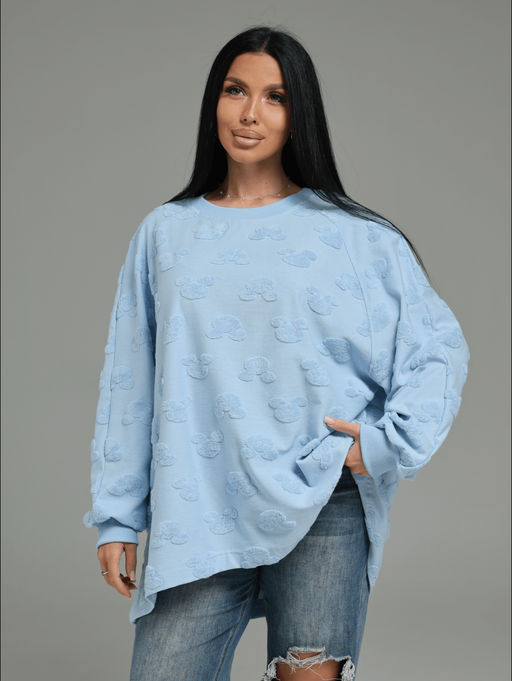 Ребека свитшот женский (махра черный сердечки) - Lovetex фото 23