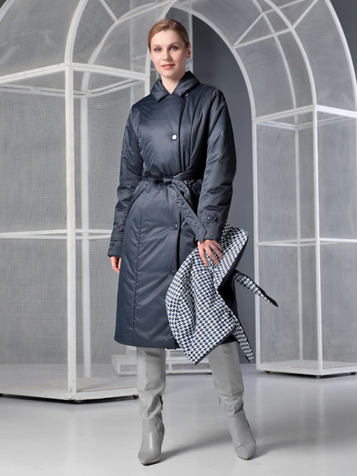 Пальто дем. т.синий - Dizzyway фото 6