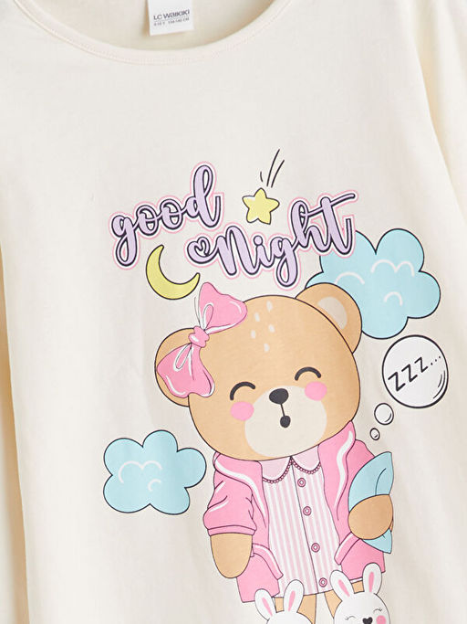 Bisiklet Yaka K?z ?ocuk Pijama Tak?m?