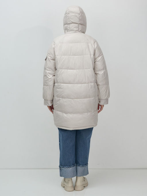 Куртка зимняя женская с капюшоном модная бежевого цвета 7341B - Visdeer фото 6