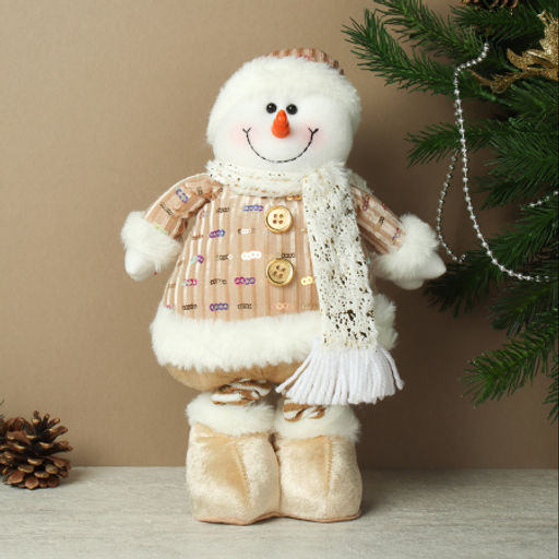 Новогоднее украшение Снеговик на телескопических ножках 30/45 см / YX-E2652 /уп 72/ - Галеонтрейд фото 2