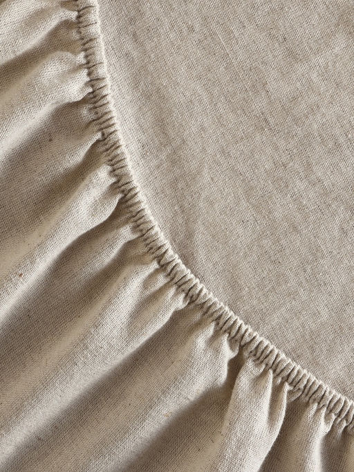 Простыня на резинке евро SL Home Linen collection, 200200+30 см, бежевая, полулён - Sima-land home фото 8