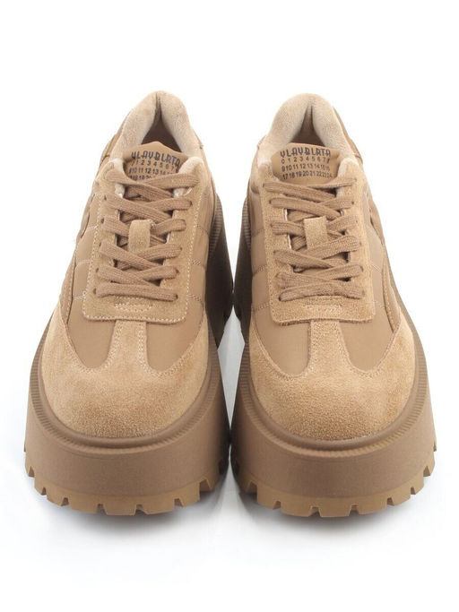 04-P117-2C BEIGE Кроссовки демисезонные женские (натуральная замша, натуральная кожа, текстиль)