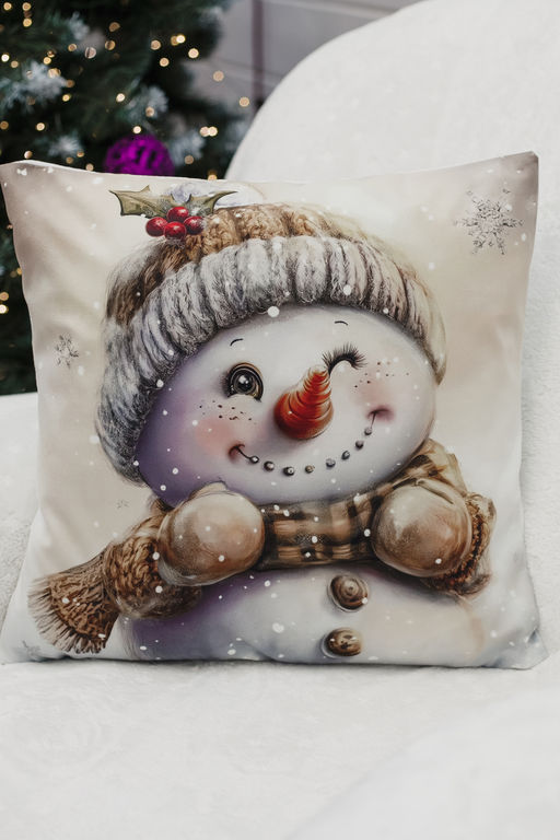 Наволочка декоративная новогодняя 2 шт 3D эффект велюр