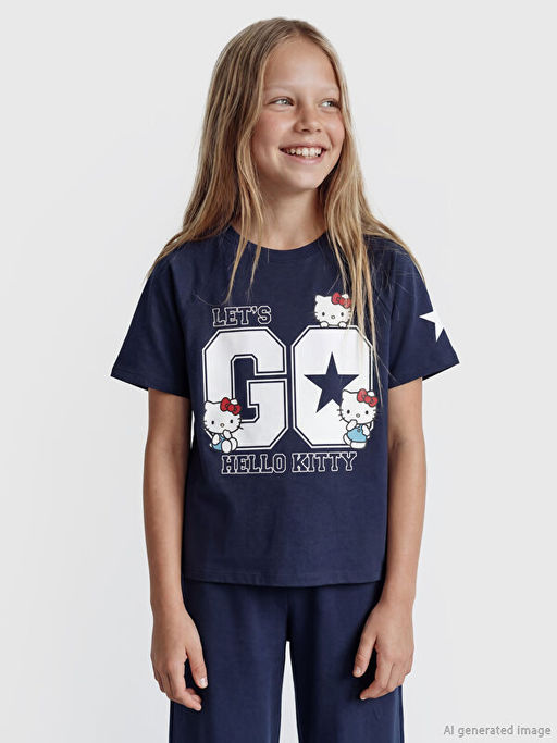 Hello Kitty Bask?l? K?z ?ocuk Ti??rt ve Pantolon