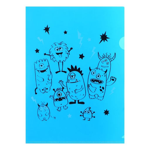 Набор папок-уголков А4, 180 мкм, Calligrata Монстрики, полупрозрачные, 6 штук, с принтом, микс  фото 3