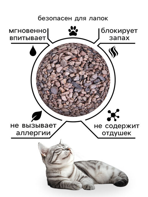 Наполнитель минеральный впитывающий «Пижон» для короткошерстных кошек, 15 л