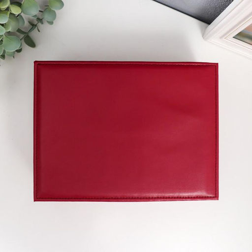 Шкатулка кожзам для украшений Бледно-розовая матовая 9х23х17 см - Simaland фото 4