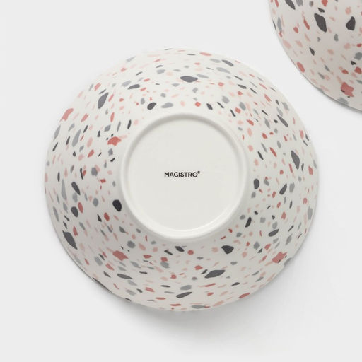 Салатники Magistro Terazzo, 1.4 л, 20×9 см, набор 2 шт., фарфор, белые