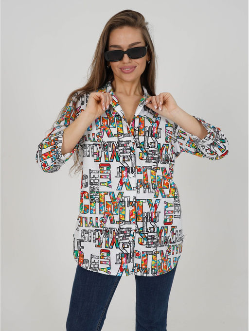 Жанетта туника женская (полоса синий) - Lovetex фото 35