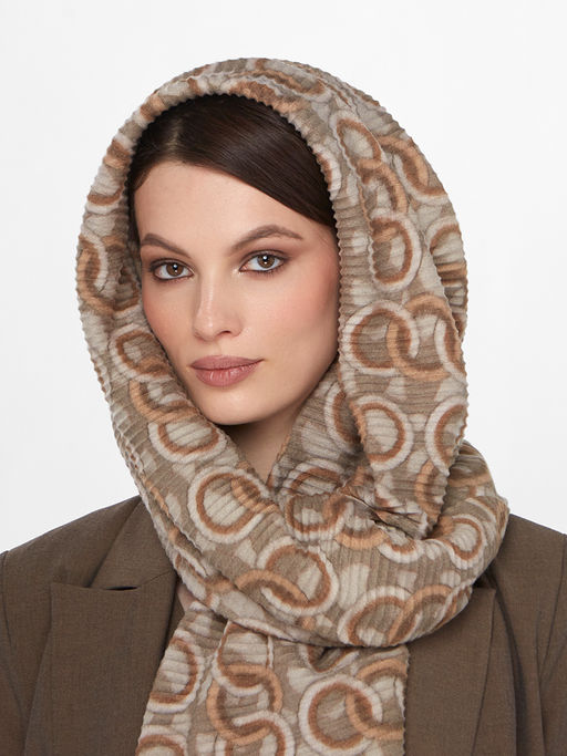 Большой, мягкий, тонкий и очень нежный двусторонний палантин с рисунком - Tantino фото 11