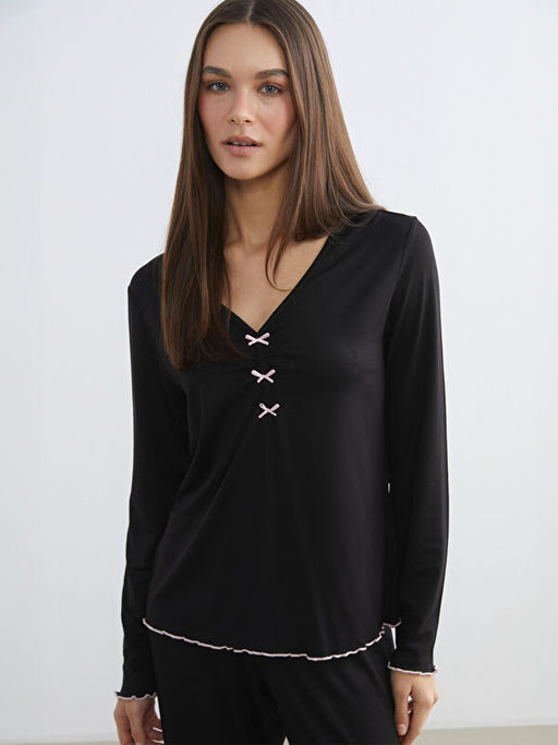 V Yaka Kad?n Pijama Tak?m