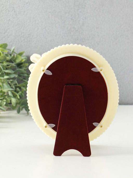 Фоторамка для фото 13×18 см «Белый жемчуг с цветком», овальная, пластик