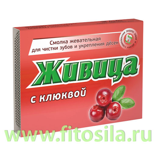 Смолка жевательная Живица (с клюквой), блистер 0,8 г №5, в инд. уп Алтайский нектар