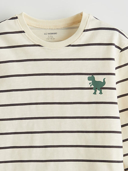 Bisiklet Yaka ?izgili Erkek ?ocuk Ti??rt