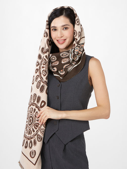 в составе ШЕРСТЬ и КАШЕМИР Большой, мягкий, теплый однотонный двусторонний палантин. - Tantino фото 7