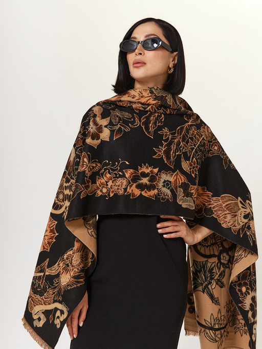 в составе ШЕРСТЬ и кашемир Большой, мягкий, теплый двусторонний палантин. - Tantino фото 3